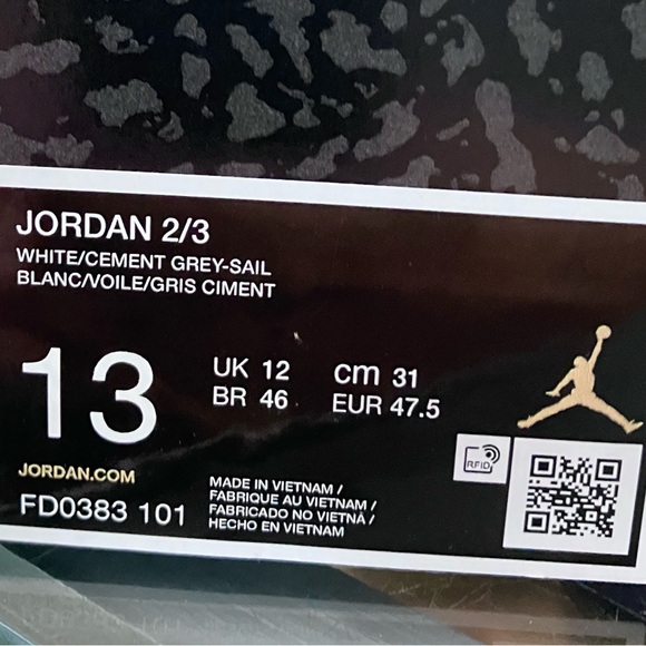 Air Jordan 2/3 White Cement Size 13 - Picture 10 of 10